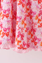 Load image into Gallery viewer, Premium berry blossom bows ruffle bamboo dress
