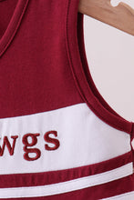 Load image into Gallery viewer, Premium Maroon Go Dawgs Mississippi embroidery ruffle dress

