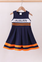 Load image into Gallery viewer, Premium Navy Auburn embroidery ruffle dress
