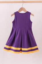 Load image into Gallery viewer, Premium Purple LSU Go Team embroidery ruffle dress
