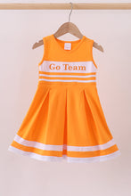 Load image into Gallery viewer, Premium Orange Tennessee Go Team embroidery ruffle dress
