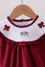 Load image into Gallery viewer, Premium Maroon Georgia bulldog bow embroidery bubble
