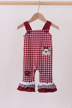 Load image into Gallery viewer, Premium Maroon Georgia bulldog gingham ruffle romper
