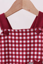 Load image into Gallery viewer, Premium Maroon Georgia bulldog gingham ruffle romper
