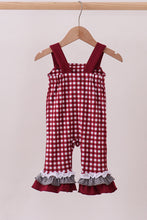 Load image into Gallery viewer, Premium Maroon Georgia bulldog gingham ruffle romper

