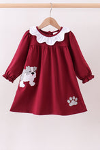 Load image into Gallery viewer, Premium Maroon Georgia bulldog applique dress
