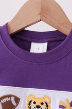 Load image into Gallery viewer, Premium Purple LSU tiger applique top
