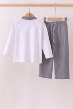 Load image into Gallery viewer, Premium White Alabama elephant embroidery pants set
