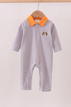 Load image into Gallery viewer, Premium Gray Tennessee Puppy embroidery stripe romper

