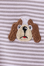 Load image into Gallery viewer, Premium Gray Tennessee Puppy embroidery stripe romper
