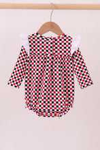 Load image into Gallery viewer, Checkered Georgia dog applique ruffle bubble
