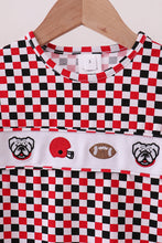 Load image into Gallery viewer, Checkered Georgia dog embroidery top
