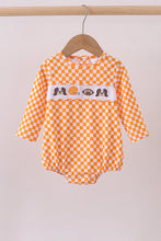 Load image into Gallery viewer, Orange Tennessee puppy bow embroidery checkered bubble
