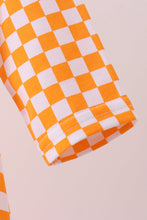 Load image into Gallery viewer, Orange Tennessee puppy bow embroidery checkered bubble
