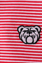 Load image into Gallery viewer, Premium Red Georgia bulldog embroidery stripe top
