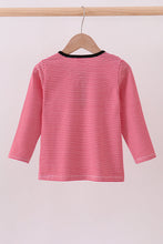 Load image into Gallery viewer, Premium Red Georgia bulldog embroidery stripe top
