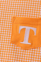 Load image into Gallery viewer, Premium Orange Tennessee embroidery gingham top
