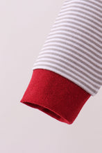 Load image into Gallery viewer, Premium Gray Alabama stripe elephant embroidery dress
