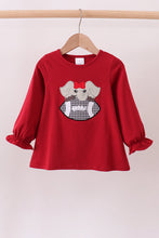 Load image into Gallery viewer, Premium Maroon Alabama elephant football applique top
