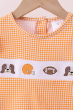 Load image into Gallery viewer, Premium Orange Tennessee puppy football embroidery ruffle pants set
