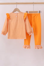 Load image into Gallery viewer, Premium Orange Tennessee puppy football embroidery ruffle pants set
