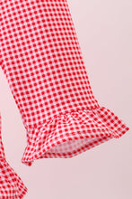 Load image into Gallery viewer, Premium red Georgia embroidery ruffle top
