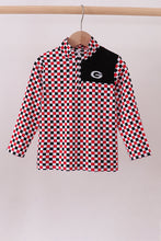 Load image into Gallery viewer, Checkered Georgia half zipper pullover top
