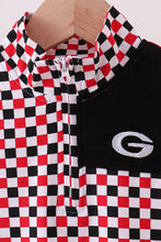 Load image into Gallery viewer, Checkered Georgia half zipper pullover top
