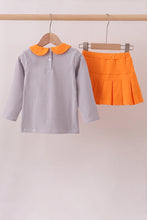 Load image into Gallery viewer, Premium Orange Tennessee stripe football embroidery skorts set
