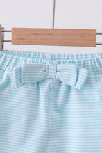Load image into Gallery viewer, Premium Mint&amp;white stripe bow shorts

