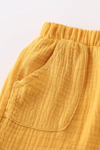 Load image into Gallery viewer, Premium Yellow muslin bow shorts set
