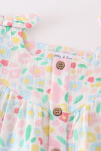 Load image into Gallery viewer, Premium Pink muslin leaves bow dress
