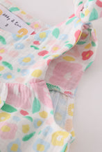Load image into Gallery viewer, Premium Pink muslin leaves bow dress
