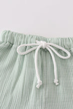Load image into Gallery viewer, Premium Sage muslin stripe boy shorts set
