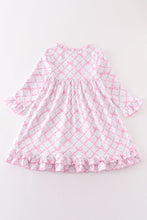 Load image into Gallery viewer, Premium Pink bow tie print ruffle pajamas dress
