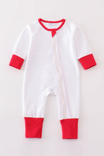 Load image into Gallery viewer, Premium White zip boy pajama romper
