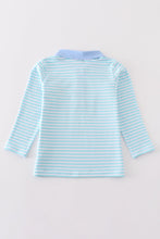 Load image into Gallery viewer, Premium Green stripe turkey embroidery boy top
