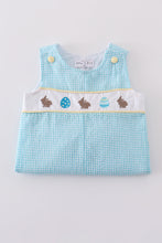Load image into Gallery viewer, Premium mint bunny egg embroidery gingham jonjon
