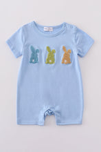 Load image into Gallery viewer, Premium Blue bunny embroidery romper
