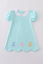 Load image into Gallery viewer, Premium Mint bunny embroidery dress
