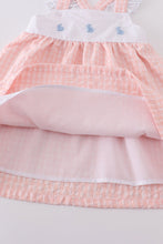 Load image into Gallery viewer, Premium Pink bunny embroidery gingham dress
