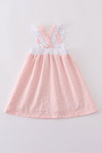 Load image into Gallery viewer, Premium Pink bunny embroidery gingham dress
