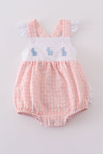 Load image into Gallery viewer, Premium Pink bunny embroidery gingham bubble
