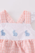 Load image into Gallery viewer, Premium Pink bunny embroidery gingham bubble
