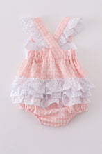 Load image into Gallery viewer, Premium Pink bunny embroidery gingham bubble
