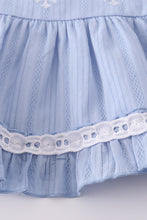 Load image into Gallery viewer, Premium Blue cross embroidery romper
