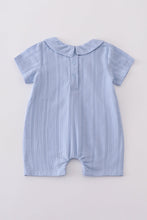 Load image into Gallery viewer, Premium Blue cross embroidery romper
