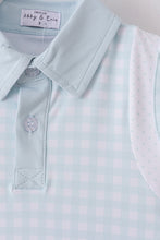 Load image into Gallery viewer, Blue active gingham shorts dress set
