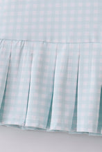 Load image into Gallery viewer, Blue active gingham shorts dress set

