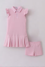 Load image into Gallery viewer, Pink active ruffle dress set

